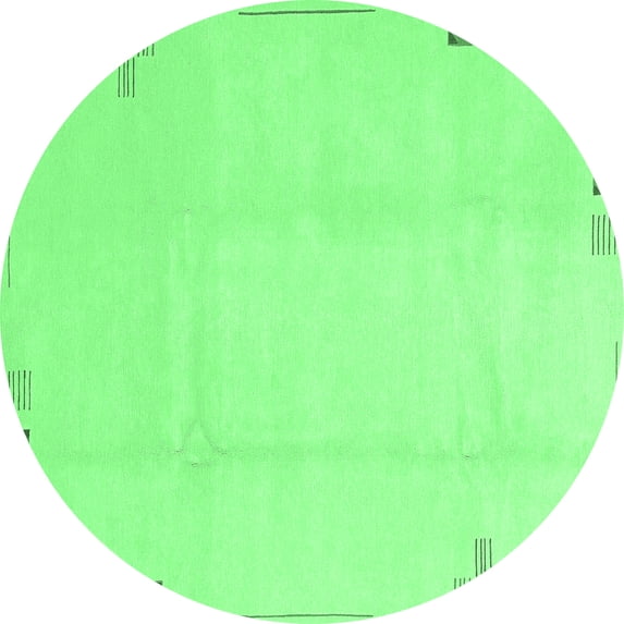 Ahgly Company Indoor Round Solid Emerald Green Modern Area Rugs, 7' Round