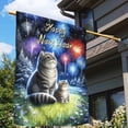 thumbnail image 3 of Happy New Year British Shorthair Family Cheer Winter Midnight Firework House Flag 28x40in Double Sided Cat Lover Kitten Owner Gifts Outdoor Decor - 02025, 3 of 5