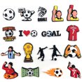 thumbnail image 1 of 18 piezas de accesorios para zapatos de fútbol, ​​accesorios para zapatos de dibujos animados, utilizados para zapatos perforados, pulseras, fiestas, decoración de bricolaje., 1 of 5