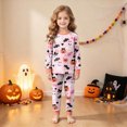 thumbnail image 5 of Cdudpw Toddler Girl Halloween Pajamas Sets Halloween Print Tops Pants Sleepwear Kids Girls Nightgown Outfits(A009-Dark Gray), 5 of 9