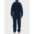 thumbnail image 3 of SUNSIOM Men's Hooded Pajamas Fleece Solid Color Zipper Front Full Length Jumpsuit Sleepwear for Winter Fall, 3 of 6