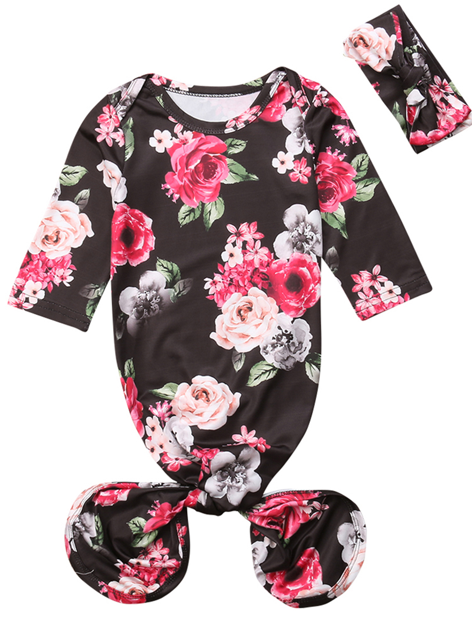 Infant Baby Flower Swaddle Warp Blanket Sleeping Bag Sleepsack Headband