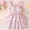 thumbnail image 2 of Valcatch Baby Girls' and Toddler Ruffle Sleeve Button Down Floral Pattern Layered Dress Summer Beach Sundress, 2 of 7