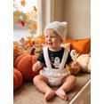 thumbnail image 4 of RUINIXCW Baby Boy Halloween Outfit Short Sleeve Romper Furry Suspender Shorts Hat, 4 of 7