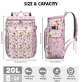 thumbnail image 3 of Travel Cooler Bag - Pioneer Flower Floral Print Pattern Camping Beer Cooler Backpack with Bottle Opener- Waterproof Insulated Picnic Backpacks - Cooler Bag for Beach, 3 of 6