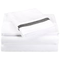 thumbnail image 3 of 3000 Thread Count Embroidered Microfiber Deep Pocket Sheets & Pillowcases Set by Impressions, Queen, 3 of 4