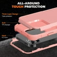 thumbnail image 4 of Compatible with iPhone 12 Pro Max Case, [10 FT Military Grade Drop Protection] [3 in 1 Heavy Duty] Anti-Slip Shockproof Full Body Protective Frosted Phone Case for iPhone 12 Pro Max - Pink, 4 of 13