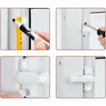 thumbnail image 3 of 4Pcs Security Locks, Window Rotation Limiter with Screws, White Window Latches, Sash Blocker Jammer Locks for Various Door and Window and Home Security, 3 of 5