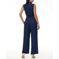 thumbnail image 5 of Vine Womens Summer One Piece Jumpsuits Dressy Casual Outfits Sleeveless Mock Neck Wide Leg Pants Rompers With Pockets, 5 of 7