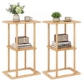 thumbnail image 1 of Gymax Table d'Appoint 2 Pcs avec Étagères de Rangement et Construction en Bambou pour Salon, 1 of 10