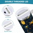thumbnail image 3 of Yayeee 40oz Stainless Steel Tumbler with Straw and Handle Double-Wall Insulated Travel Water Bottle, Orange Fireflies Pattern, 3 of 8