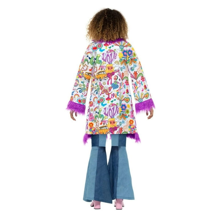 60s Groovy Hippie Coat Adult Multi Coloured 60s Groovy Hippie Coat Adult Multi Coloured