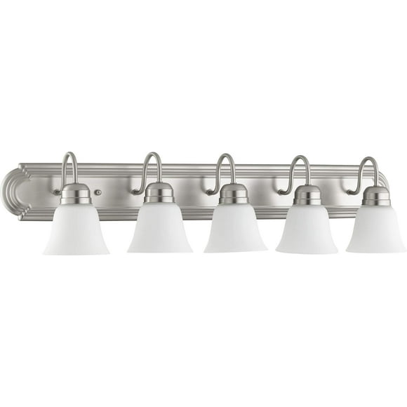 Quorum International 5-LT Vanity - Satin Nickel W/ Satin Opal - 5094-5-65