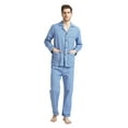 thumbnail image 1 of GLOBAL Conjuntos de Pijamas para Hombre, Ropa de Dormir de Franela 100% Algodón, Ropa de Dormir Superior E Inferior de Manga Larga, Celosía Azul M, 1 of 6