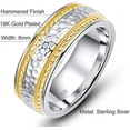 thumbnail image 2 of NUNCAD Men's 6MM Wedding Band Hammered Engagement Rings Sterling Silver 14K Gold Plated Size 6-12, 2 of 4