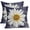 Navy Blue Daisy, variant on Summer Daisy Floral Pillow Covers 20X20 Inch Set of 2 White Petal Flower Bloom Decorative Pillow Cases Blue Seasonal Cotton Linen Cushion Case Farmhouse Home Decor for Sofa Couch Porch Outdoor