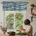 thumbnail image 5 of Blue Green Waves Window Valance Curtain Abstract Stripes Rod Pocket Short Curtain for Living Room, Bedroom & Kitchen Window Decor 54x18in, 5 of 8