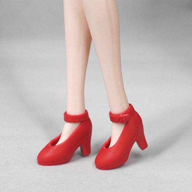 Zapatos de Tacón Yotijar para Muñecas 1/6 de Articulación Rojo