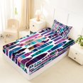 thumbnail image 4 of Castle Fairy Tropical Floral Surfboard Twin Sheets 3pcs,Palm Hibiscus Board Seamless Bedding,Purple Teal,1 Fitted Sheet,1 Flat Sheet and 1 Pillowcase, 4 of 6