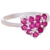 Pink Crystal Swarovski 18kt White Gold-Plated Sterling Silver Kids' Heart Ring