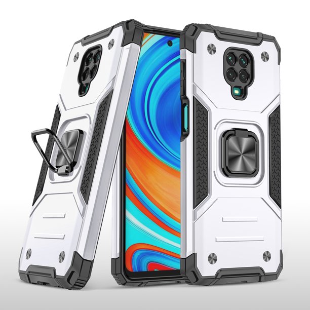 Funda de teléfono para Redmi Note 9 Pro/Note 9S de Uso Rudo Shock color + Mica de Cristal