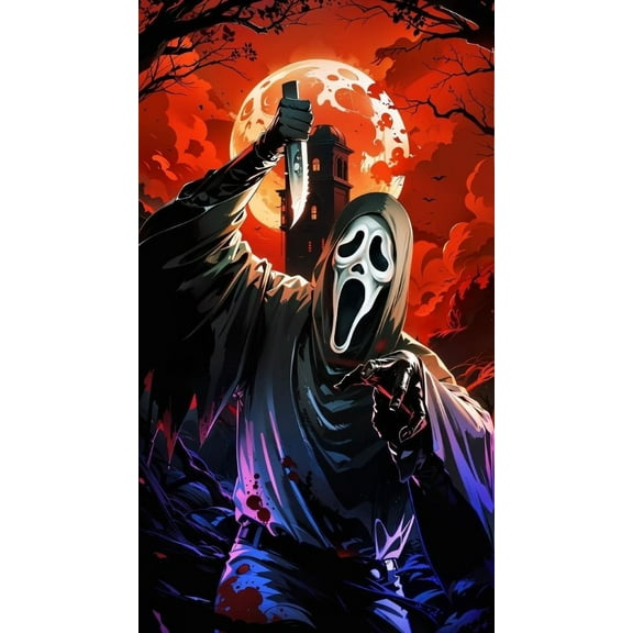 Scream Diamond Painting Kits for Adults, Diamond Art Horror Movie 5D DIY Diamond Art Kits Full Drill Diamond Dots for Gift Wall Decor and Relaxation Gem Arts 12x16 inch