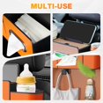 thumbnail image 5 of 3-in-1 Car Backseat Organizer with Cup Holder, Tissue Box, Trash Bin & Hooks,Multifunctional Back Seat Car Organizer for Hold Phones, Snacks, Drinks, and Handbags (White), 5 of 7