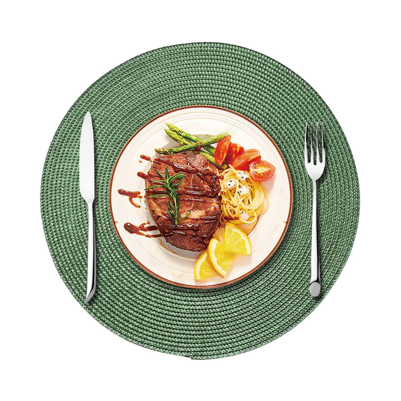 Round Placemats Set of 10, 12-in Washable Woven Placemats for Kitchen Dining Table, Table Placemats