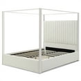 thumbnail image 4 of Jeffrey Canopy Velvet Upholstered King Bed Frame In Cream, 4 of 8