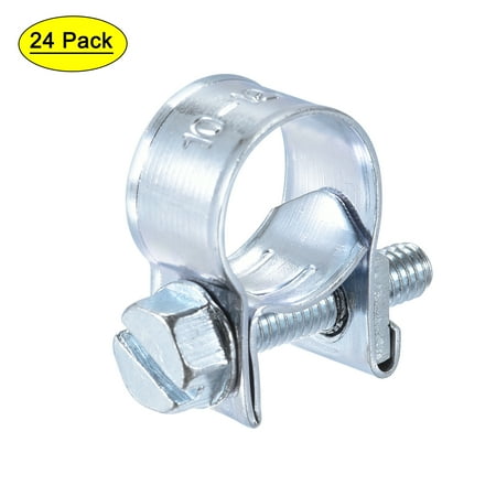 

Uxcell 10-12mm Mini Fuel Injection Hose Clamp Zinc Plated Steel Fuel Line Clamp 24 Pack