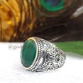 thumbnail image 5 of Malachite Ring For Men: Turkish 925 Sterling Silver Ottoman Style, 5 of 10