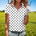 thumbnail image 3 of Puntoco Womens Golf Polo Shirts Summer Short Sleeve 1/4 Zip Tops Moisture Wicking Casual Tennis Activewear White XL(XL), 3 of 5
