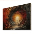 thumbnail image 2 of Designart "Red Wood Tunnel in Abstract II" Tunnels Print on Natural Pine Wood, 2 of 5