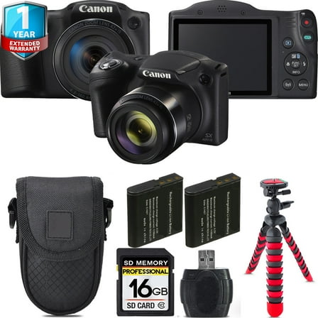 Canon PowerShot SX420 IS Digital Camera (Black)   Extra Battery  1 Yr Warranty   Case -16GB (International Version)