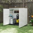 thumbnail image 7 of Geometric Pattern Outdoor Storage Cabinet with Adjustable Shelf – Durable Multi-Layer Organizer for Patio & Garden(Contains Three shelf)​ - White, 7 of 7