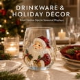 thumbnail image 2 of 3D Christmas Glass Art Cup, Christmas Cups Glass, Luxury Raised Holiday Glassware for Drinks, 3D Santa Stemless Wine Glasses, Glassware for Coffee, Tea, Juice, Milk, 2 of 8