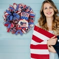 thumbnail image 2 of 4th of July Patriotic Wreath, Memorial Day Pride Garland for Front Door, Red White and Blue Flag Wreath, Independence Swag Indoor Outdoor Wall Holiday Decor Home, 2 of 8