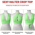 thumbnail image 4 of Charmo Womens Halter Crop Top Deep V Neck Backless Tank Cropped Tops, 4 of 7