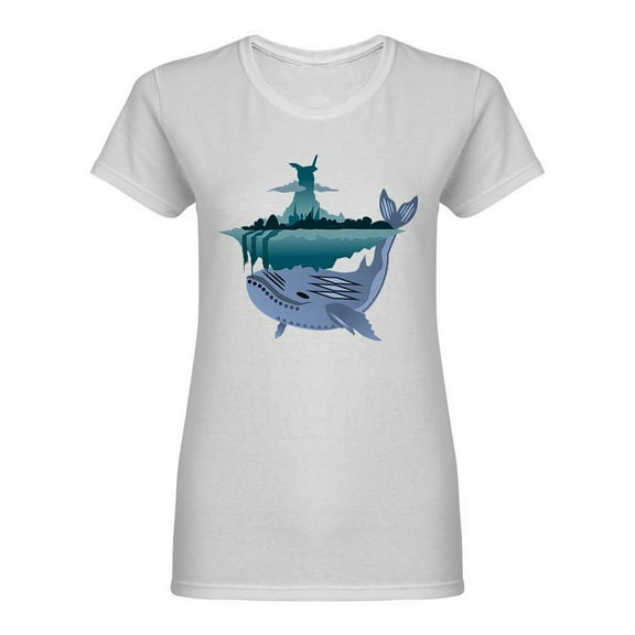 Whale Holding Nature Shaped T-Shirt Women -Image by Shutterstock, Female Small