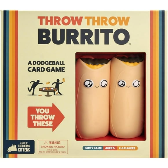 Exploding Kittens Throwing Burrito Card Game for Adults Teens and Kids, A Dodgeball Card Game, Lingua Inglese-Xin
