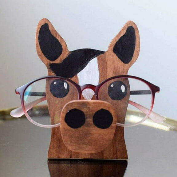 Aufmer Handmade Wood Carved Animal Eyeglass Holder, Cute Sunglasses Display Stand, Nightstand Home Office Desk Decor, Christmas Holiday New Year Business Gift for Men Women Adults