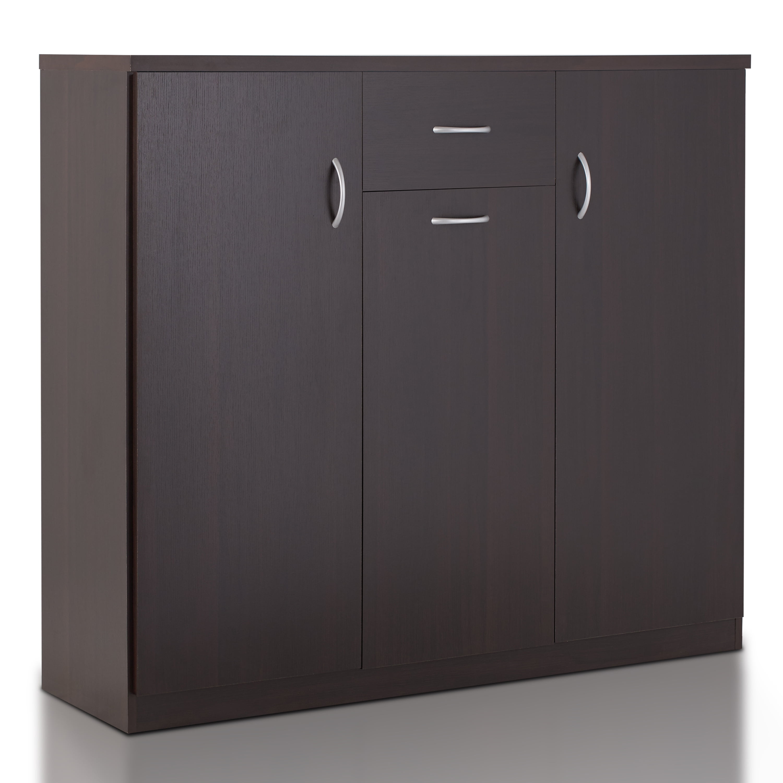 Furniture of America Keri 10-Shelf Wood Espresso Shoe Cabinet for 14 Shoes