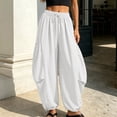 thumbnail image 6 of QSAWXQZ Women's Jogger Pants Drawstring Elastic Waist Loose Tapered Leg Trousers with Pockets Adjustable Hem Bottoms XL, 6 of 9