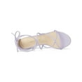 thumbnail image 4 of BLISSFUL STEP Women's Shoes Open Toe Lace Up Block Heel Strappy Heels Light Purple 7, 4 of 8
