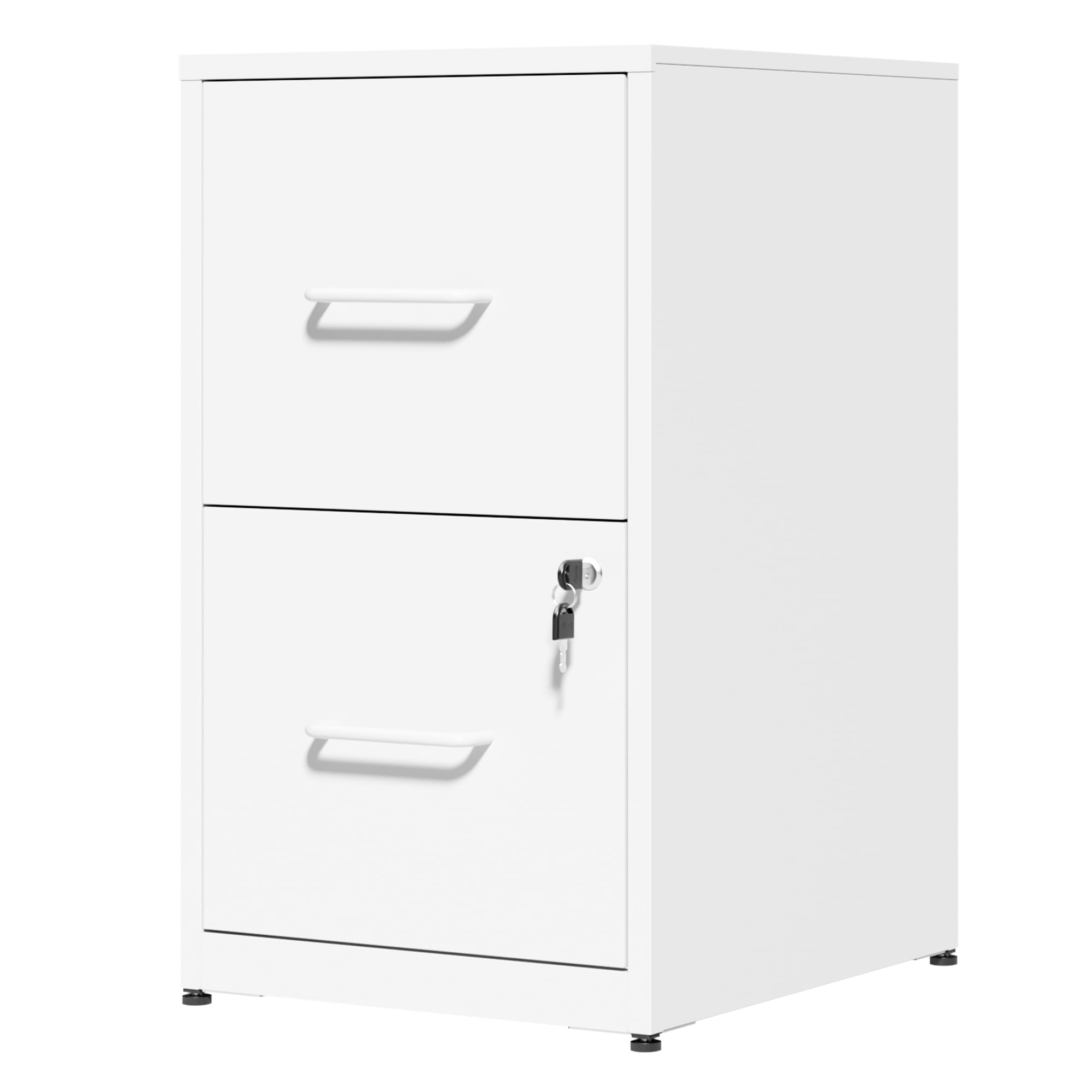 2-Drawer Steel File Cabinet with Anti-Tip Wall Safety, Adjustable Hanging Rails, Central Locking System, Compact Under-Desk Design for Home Office Study