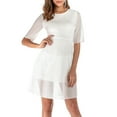 thumbnail image 2 of Fznquz Mini Robes pour Femmes Élégantes Fluides Dentelle Blanche Ligne A Maille Transparente 2026 Robe Formelle Femmes, 2 of 5