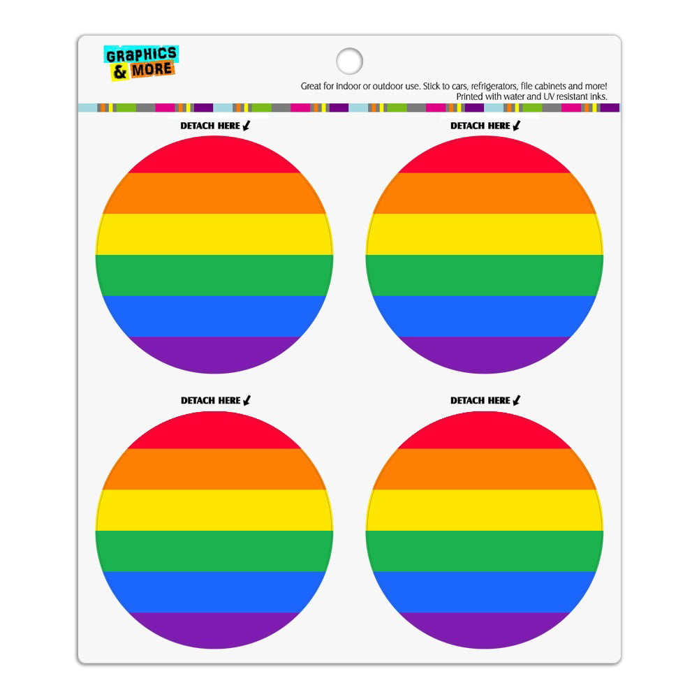 Gay Pride Rainbow Flag Queer LGBT Fridge Locker Car Vinyl Magnet Set 