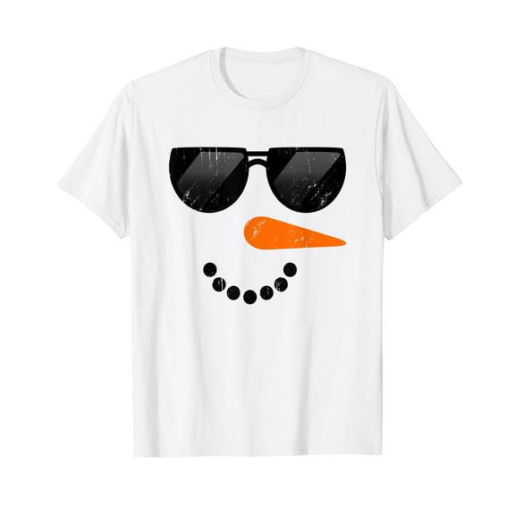 Funny Snowman face Boys Kids Toddlers Christmas Xmas Winter T-Shirt