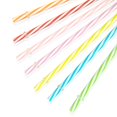 100 Piece Reusable Hard Plastic Straws. BPAFree, 9 Inch Long Various Colors Stripe Drinking