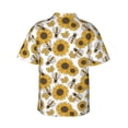 thumbnail image 3 of Daiia Sunflowers and Bees Hawaiian Shirt for Men Gentle Cotton Regular Short Sleeve Casual-Medium, 3 of 9